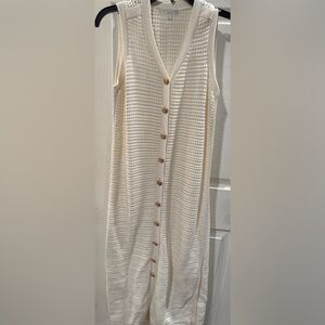 Cream Button-Down Knit Vest